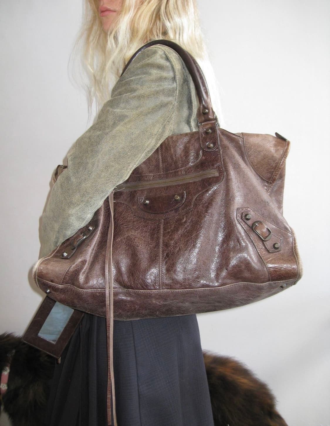 발렌시아가 시티백 라지 브라운 상품이미지7