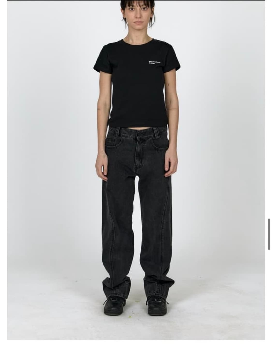 플라스틱프로덕트 드리프트 데님 팬츠 블랙 M 상품이미지1