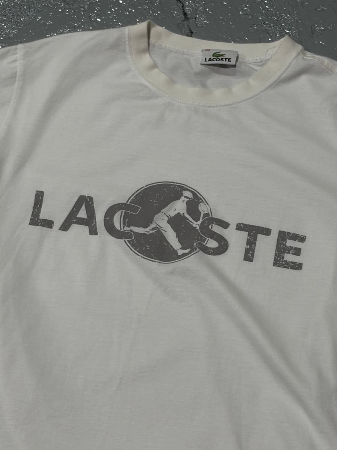 라코스테(Lacoste) 빈티지 화이트 반팔 티셔츠 상품이미지2