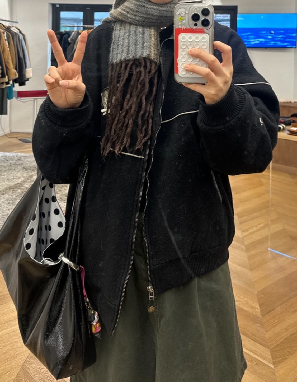 빈티지 늑대자수 울 자켓 상품이미지3