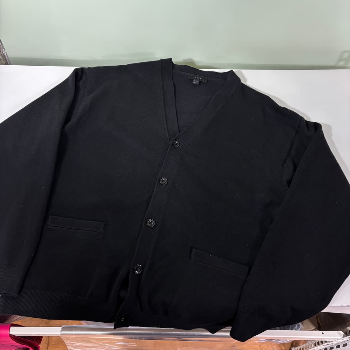 M THEY 블랙 무지 가디건 상품이미지1