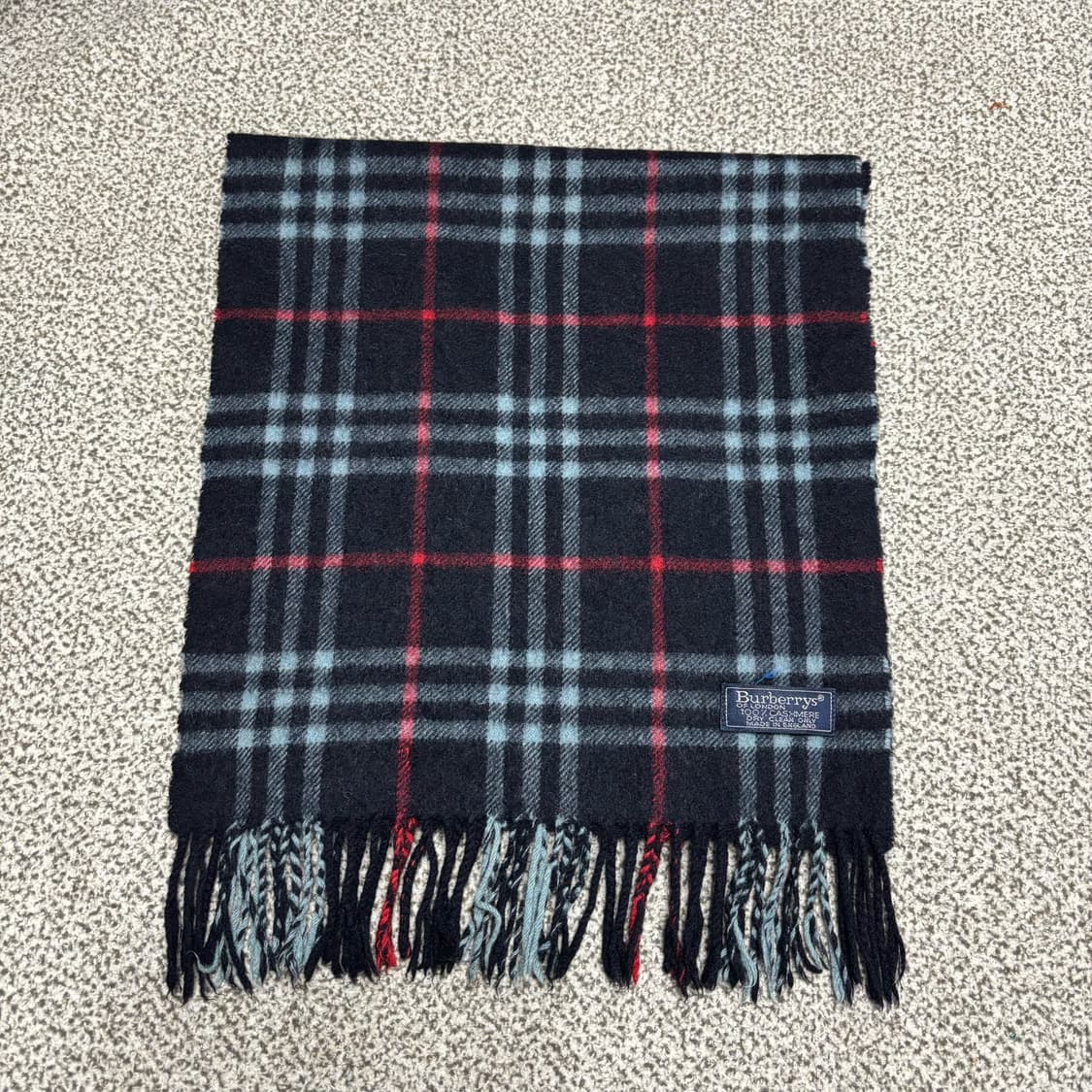 [택포,램스울100] 버버리 노바체크 네이비 머플러 목도리 [A+] 상품이미지1