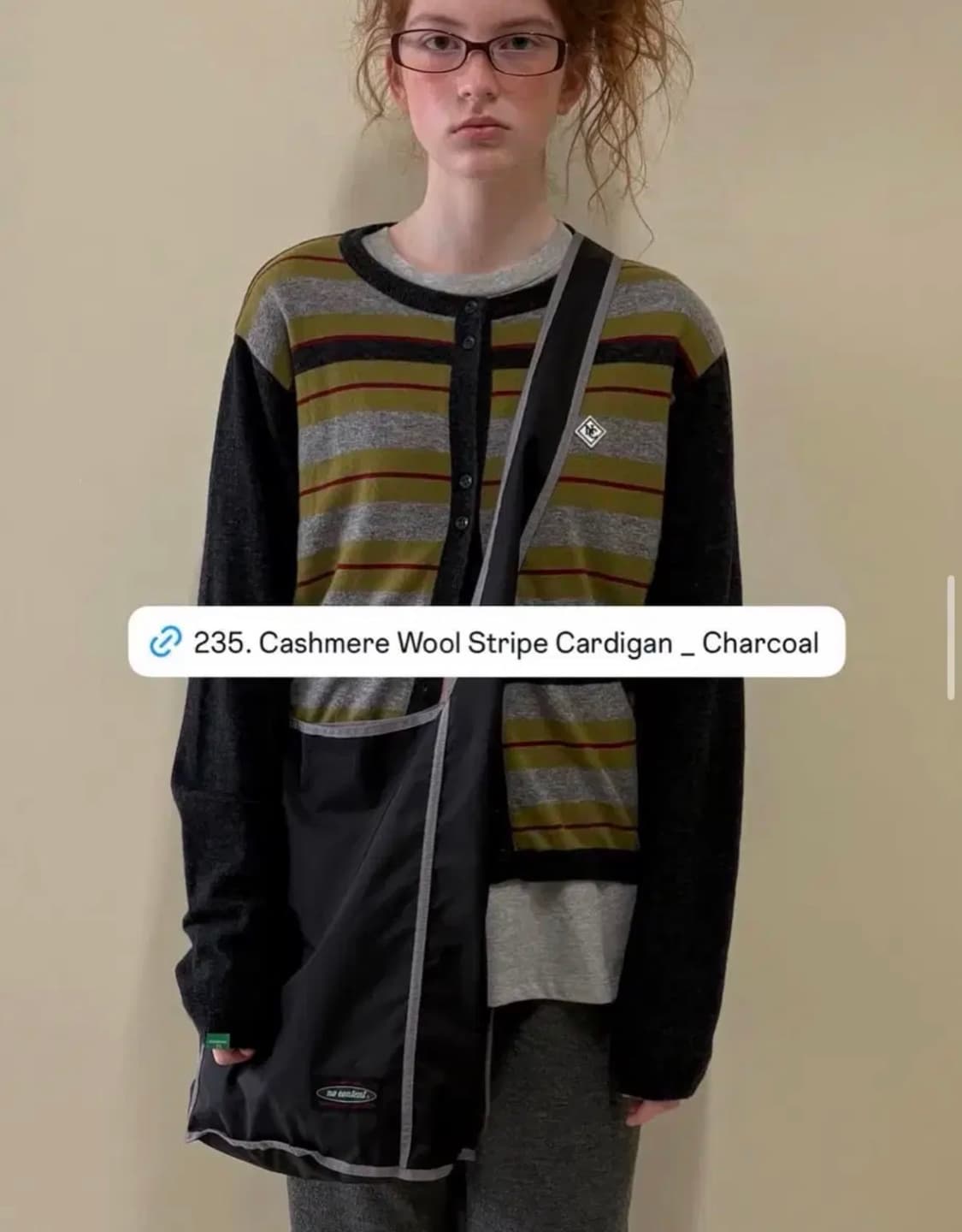 노컨텐츠 cashmere wool stripe cardigan 상품이미지1