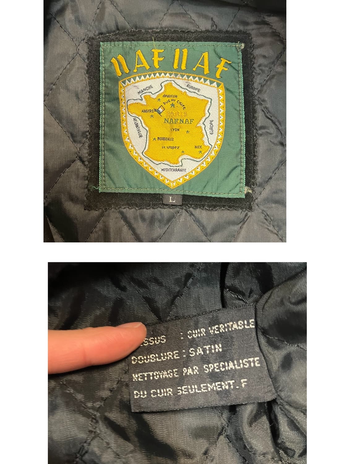 나프나프 빈티지 레더 집업 자켓 블랙 L #csz1991 상품이미지3