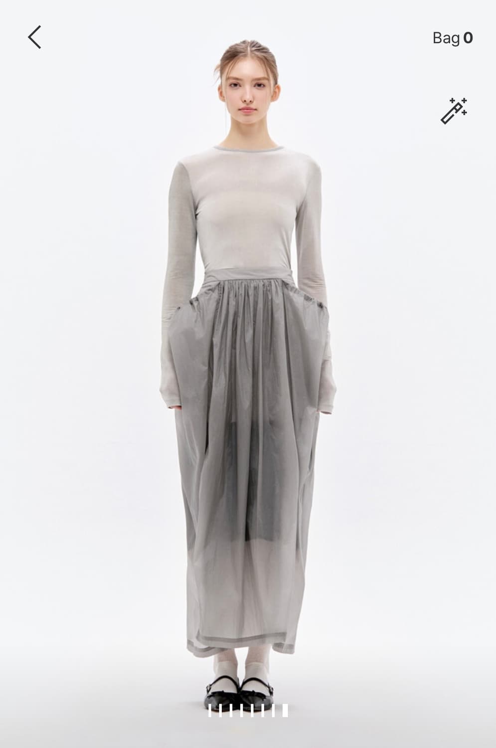 아모멘토 레이어드 셔링 스커트 상품이미지1