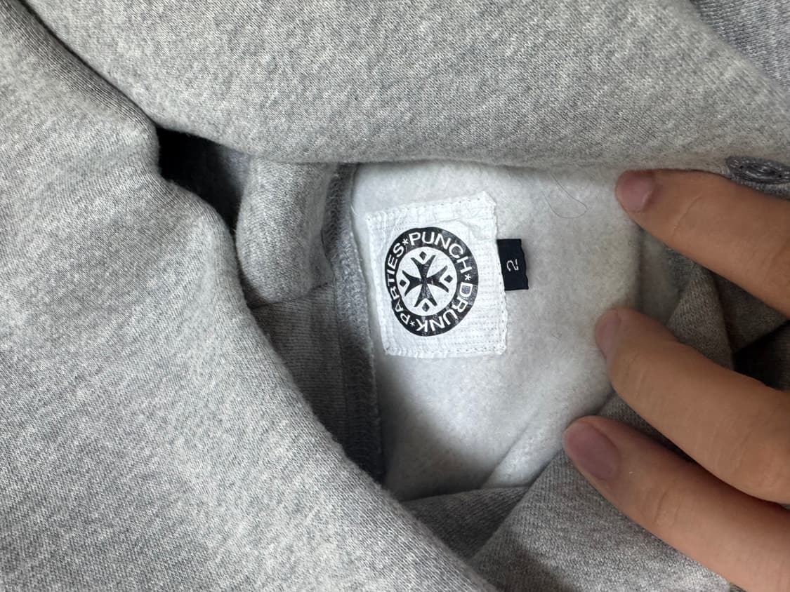 [2] 펀치드렁크파티즈 후드티 그레이 상품이미지3
