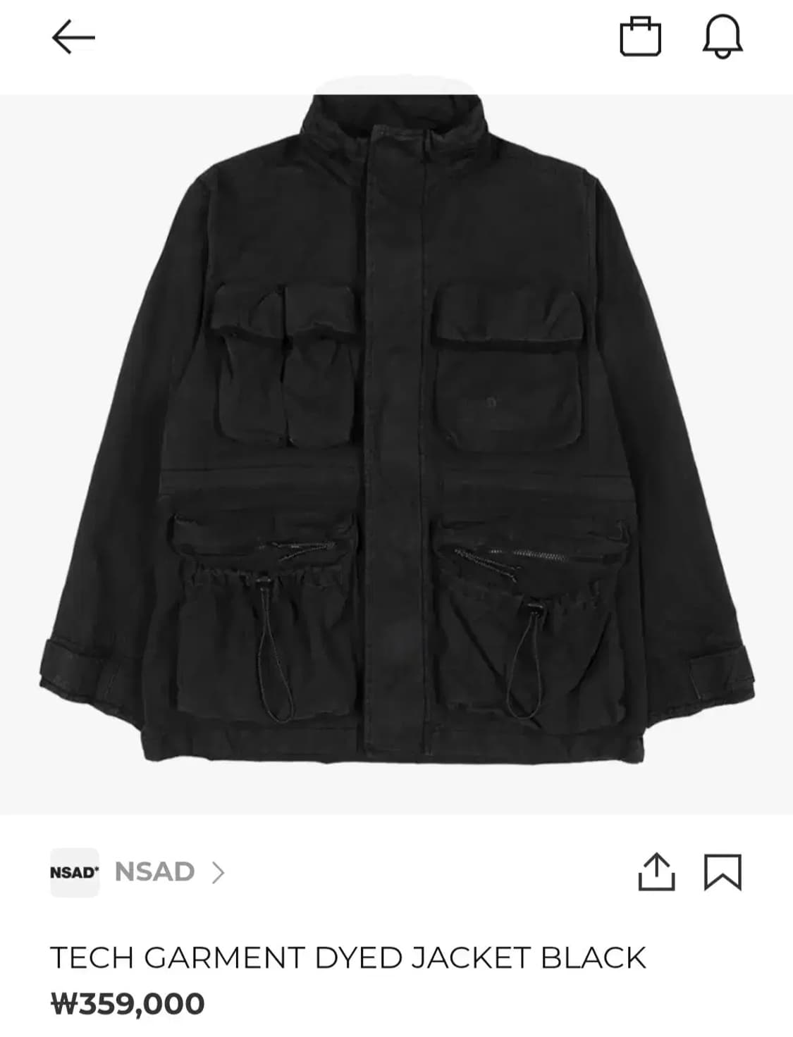 NSAD 남성 블랙 테크가먼트다잉자 워크자켓

 상품이미지10