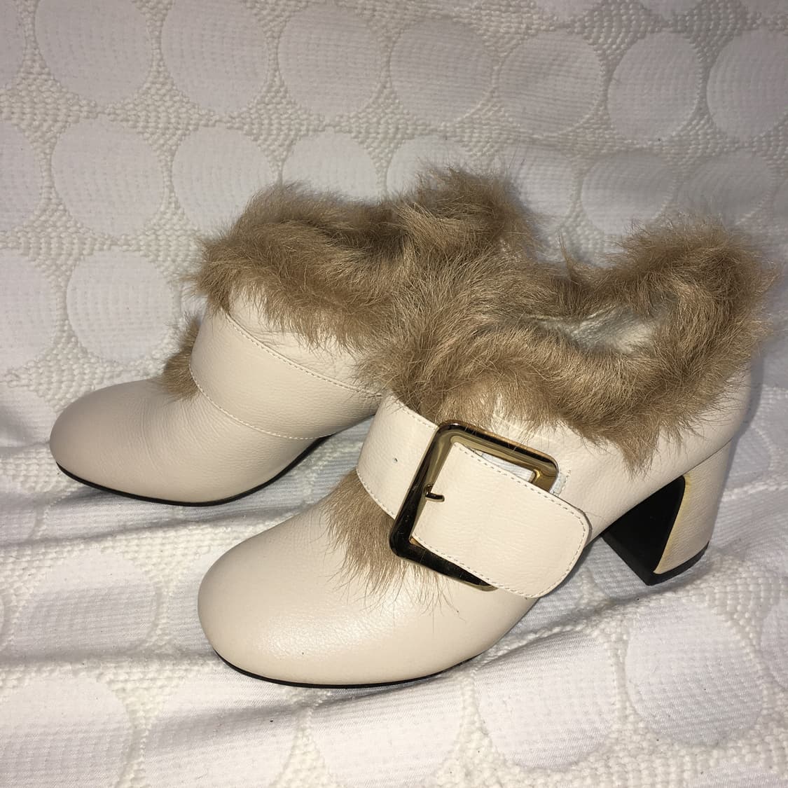 vintage 퍼 포인트 하이힐 상품이미지3