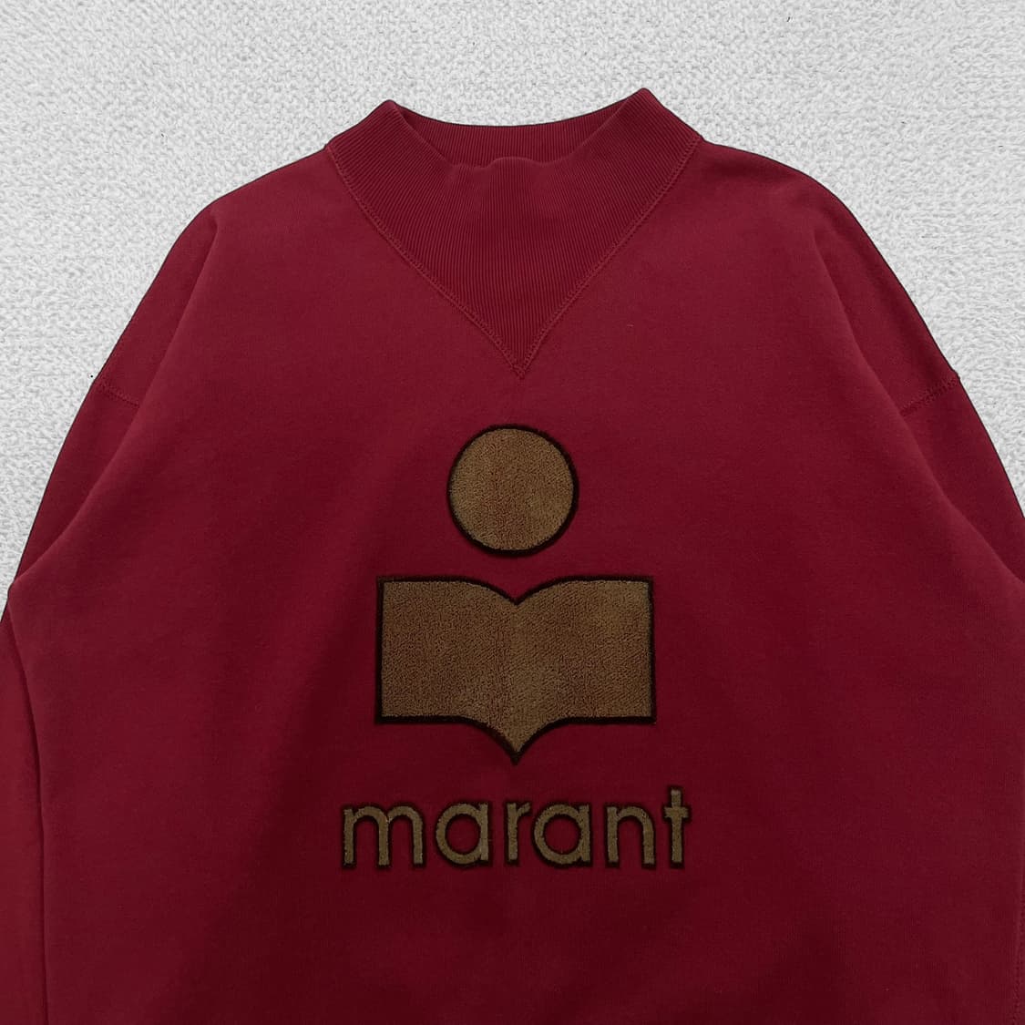 이자벨마랑 에뚜왈 모비 벨벳 로고 맨투맨 버건디 상품이미지3