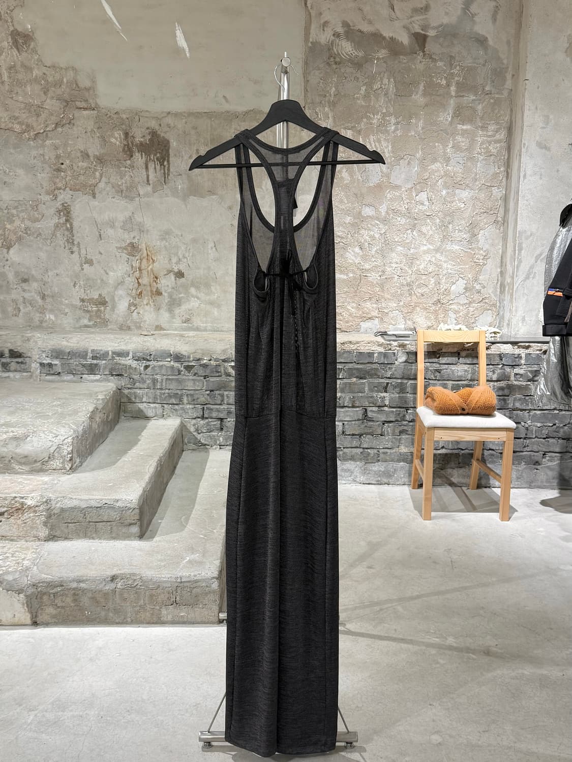 알렉산더 왕 차콜 슬리브리스 랩핑 폴리에스터 롱 원피스 상품이미지5