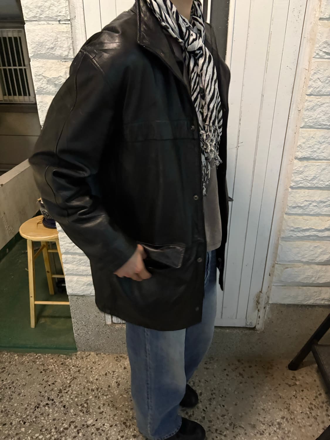 vtg lambskin snap carcoat 상품이미지4