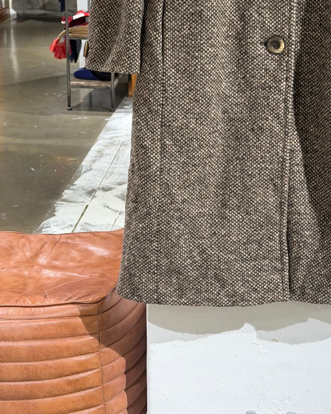 막스마라 위켄드 브라운 트위드 골드버튼 코트 상품이미지5