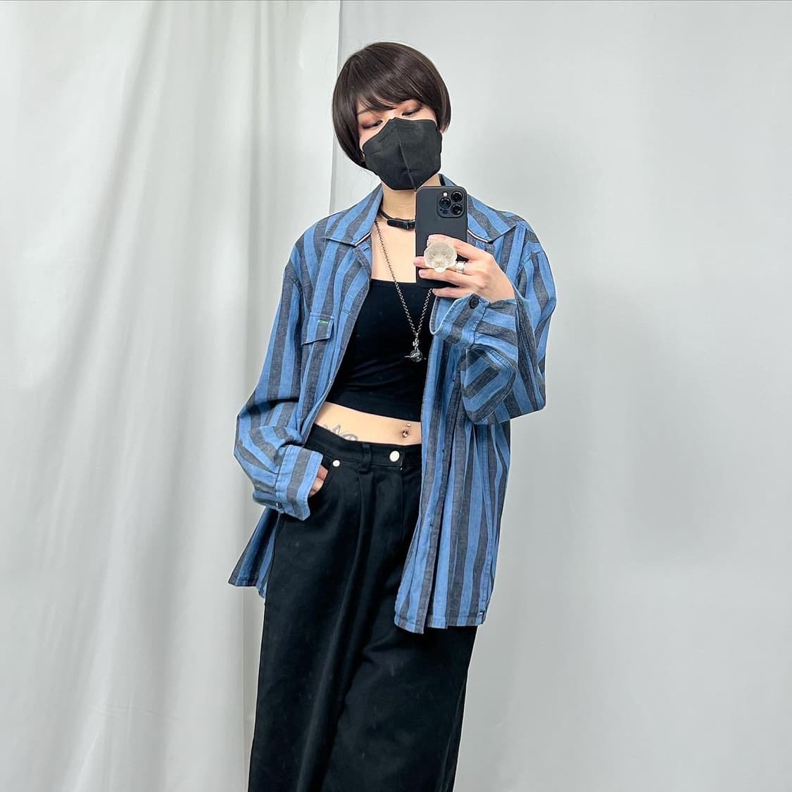 스트라이프 블루셔츠 상품이미지1