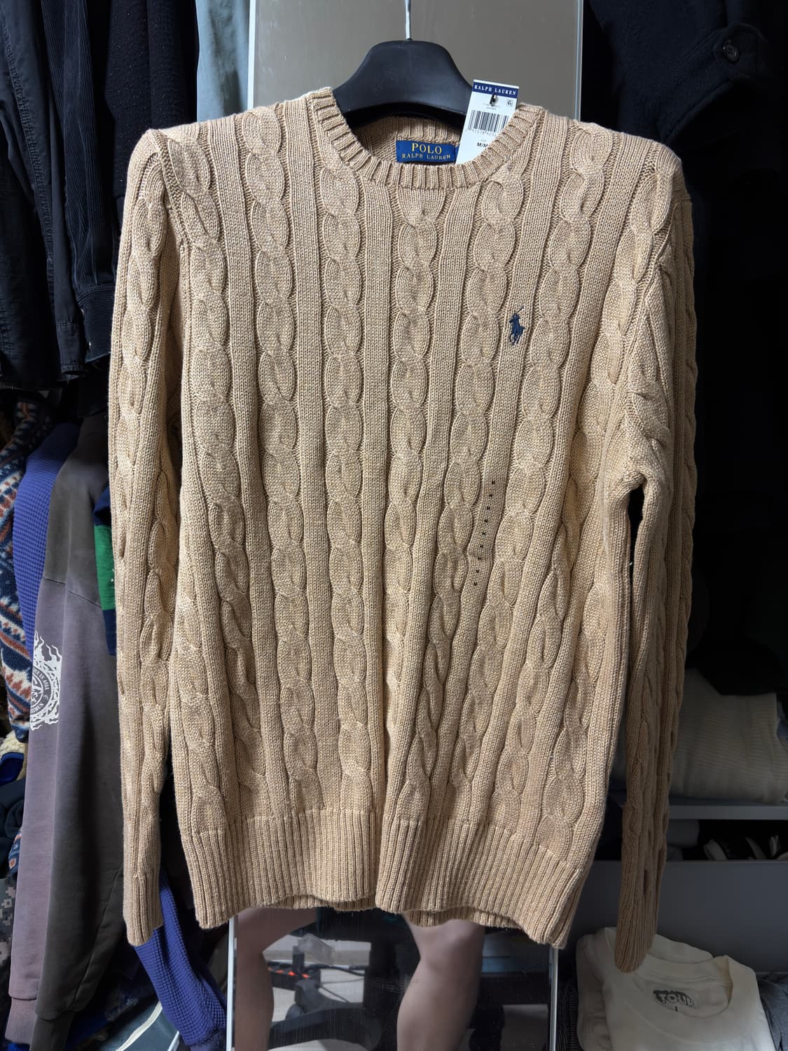 폴로 꽈배기 니트 코튼 클래식핏 M사이즈 베이지 상품이미지1