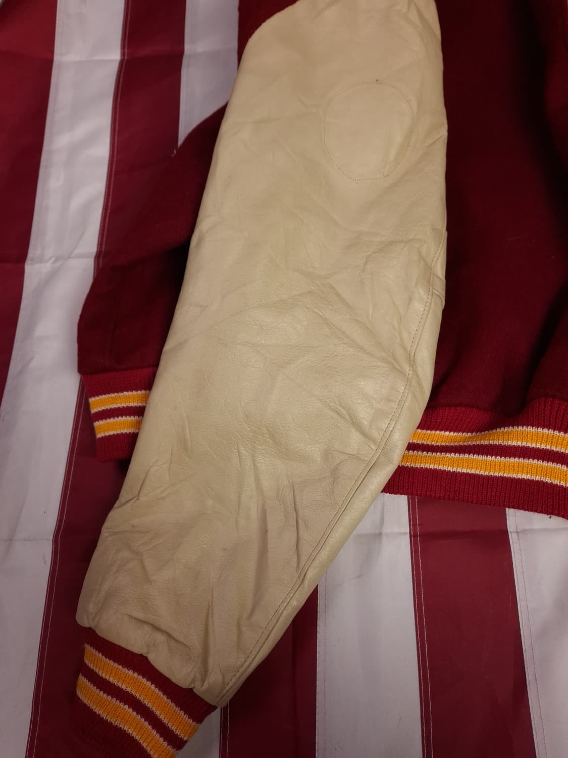 80's 오리지날 골든베어 울 레더 바시티자켓 상품이미지9