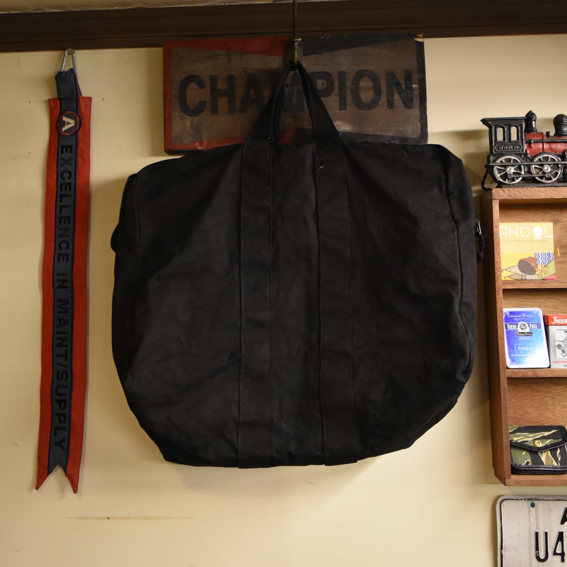 미군 오리지널 조종사 캔버스 키트백 블랙 상품이미지6