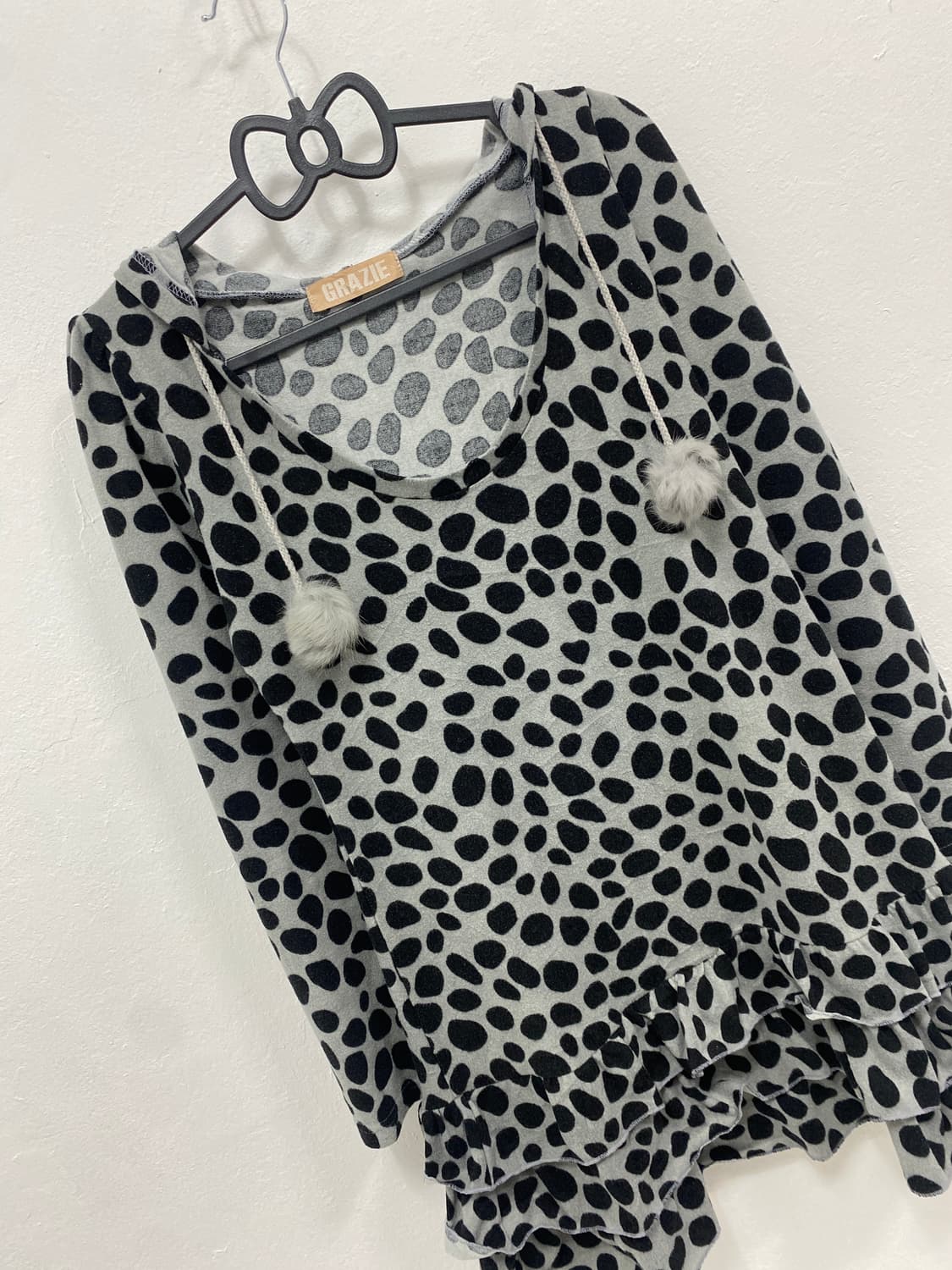 [GRAZIE] 갸루 호피도트 폼폼이 원피스 상품이미지8