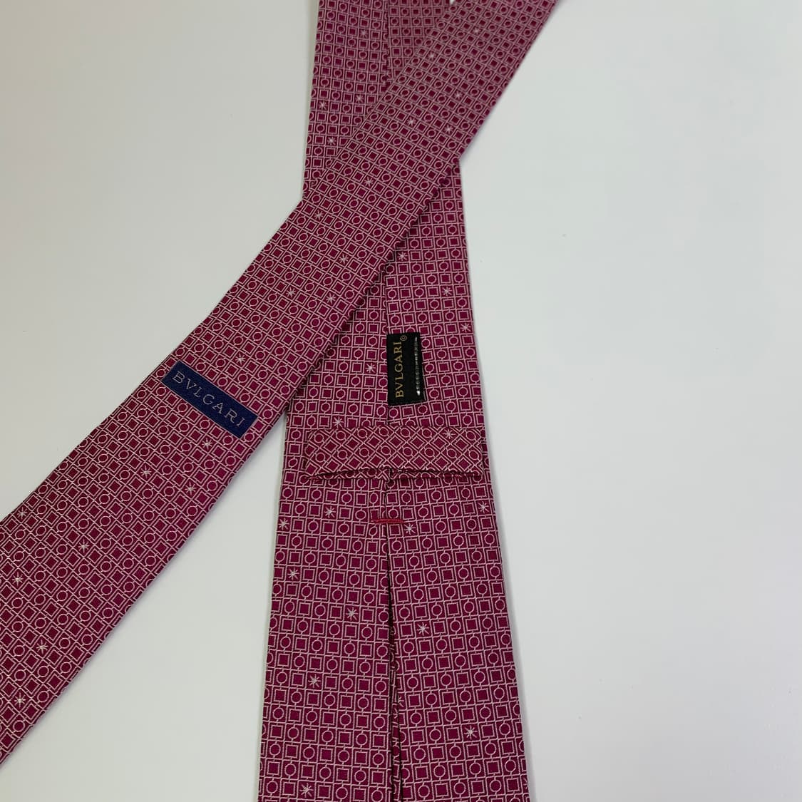 불가리(BVLGARI) 명품 자카드 100실크 슬림넥타이 A+등급 상품이미지5