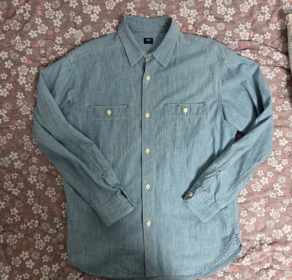 유니클로 샴브레이 워크 셔츠 M 상품이미지2