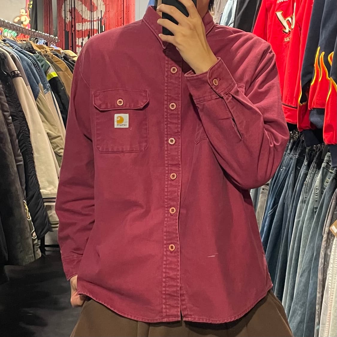 [IM] carhartt 칼하트 버건디 긴팔셔츠 상품이미지2