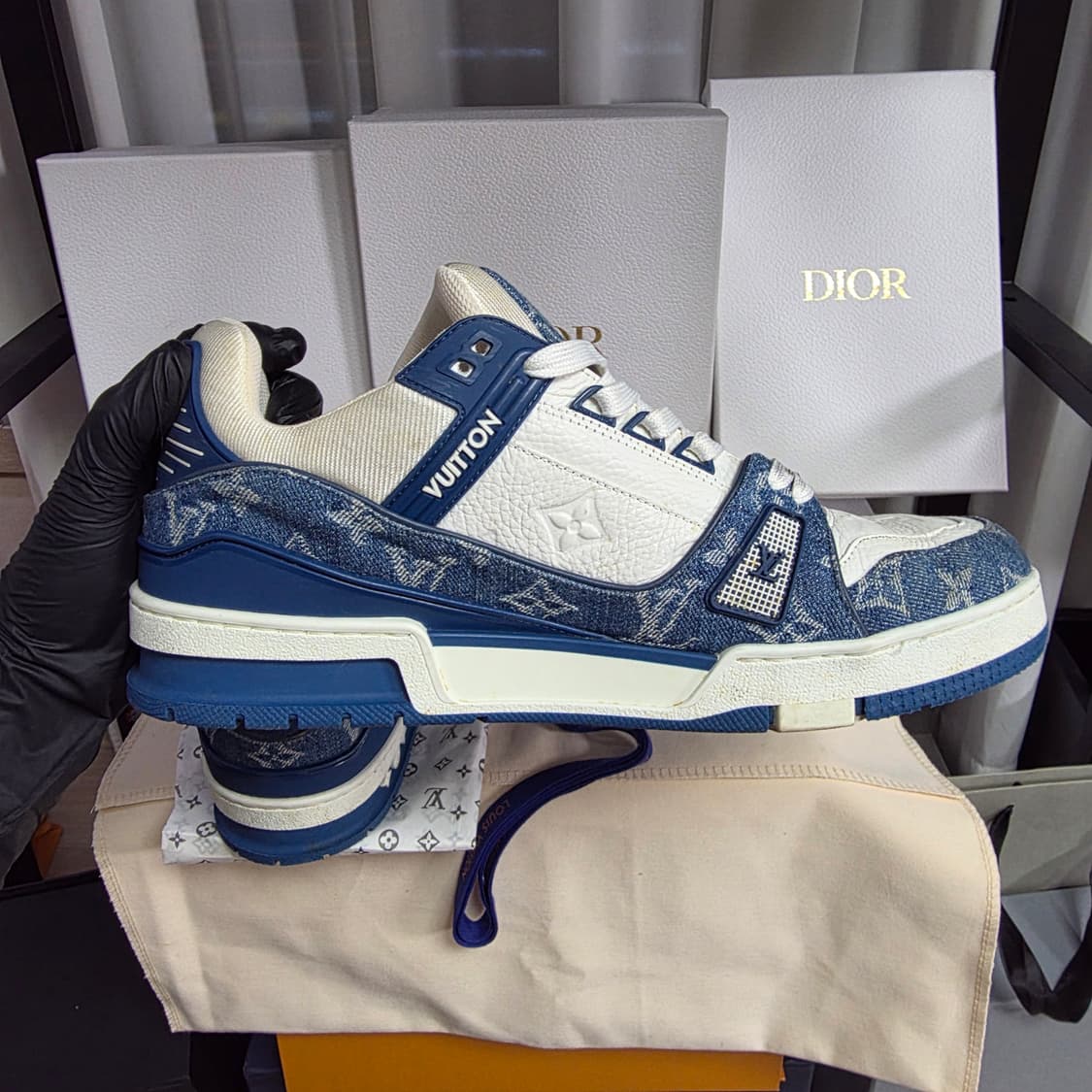 {클로젯}[8.5][풀구성]루이비통 LV트레이너 모노그램 데님 블루 상품이미지4