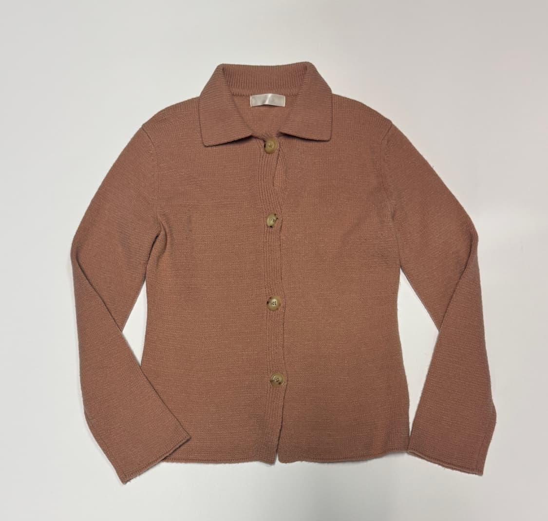 여성 한섬 시스템 귀여운 단추 카라 가디건 상품이미지1