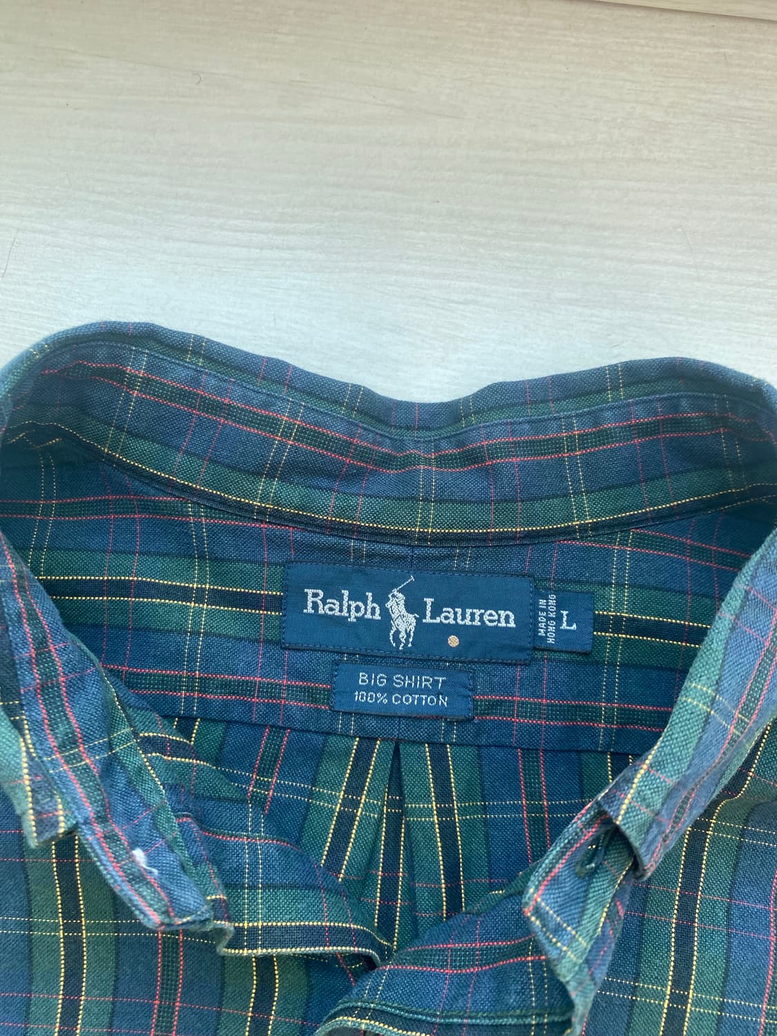 90s 폴로 빅셔츠 타탄 체크 L 상품이미지4
