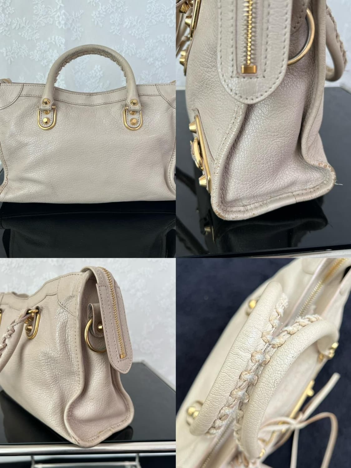 발렌시아가 클래식 시티백 스몰 베이지 상품이미지6