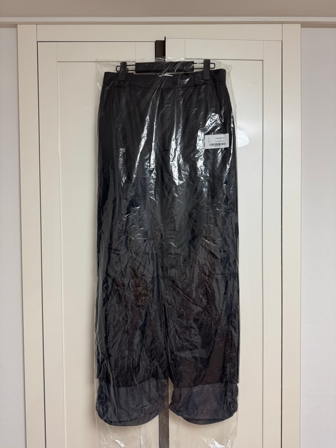 아모멘토 나일론 패디드 스트레이트 팬츠 블랙 m 상품이미지3