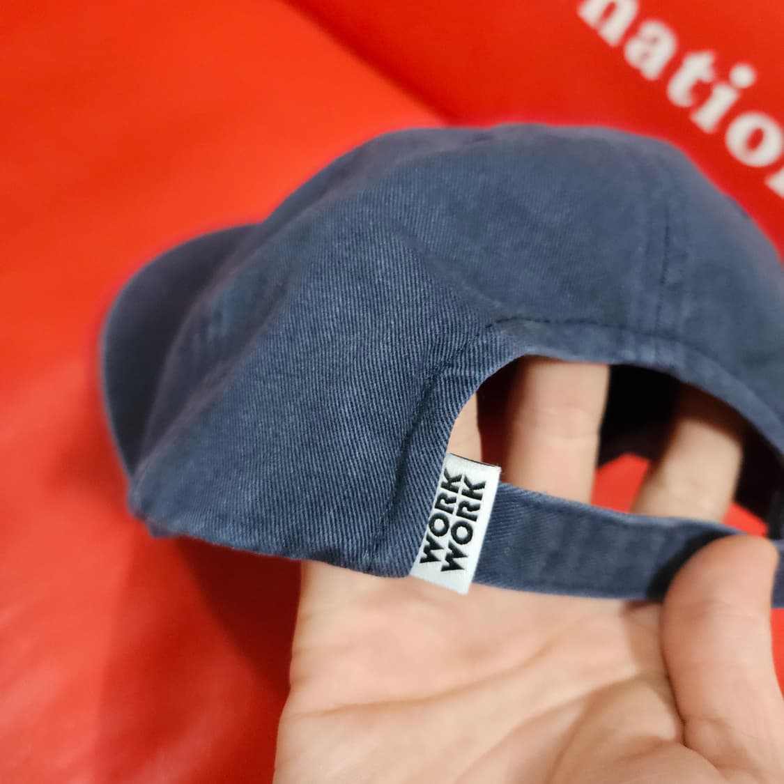 워크워크 레터링 네이비 코튼 볼캡 Free 상품이미지7