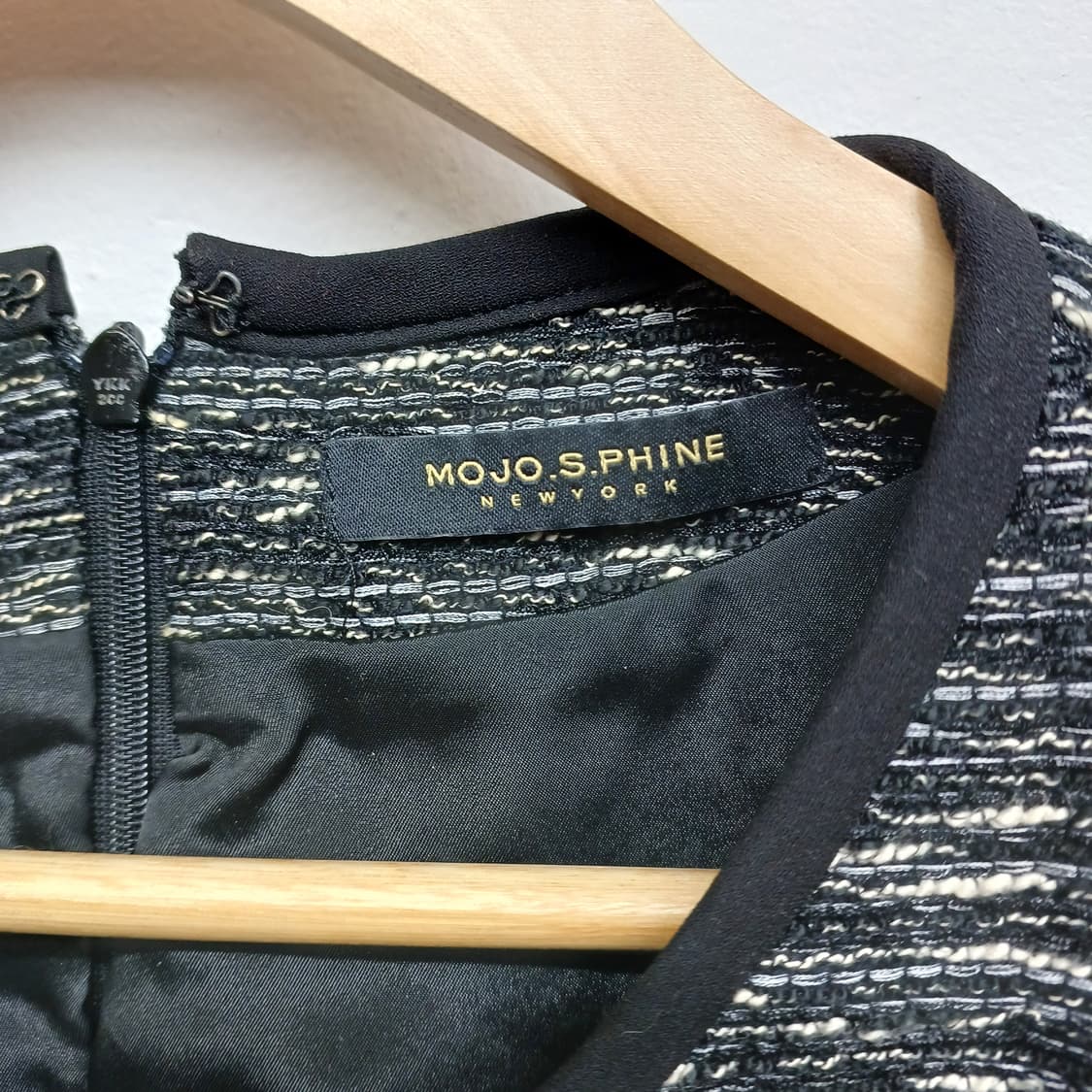 모조에스핀 뉴욕 트위드 노카라 롱 자켓  상품이미지3