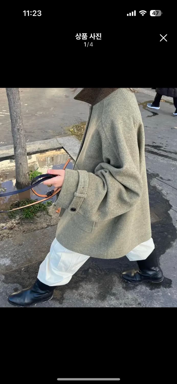 에토스 미디 코트 카키 상품이미지1