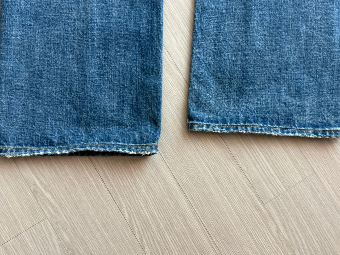 [L] 아웃스탠딩 30s 신치백 셀비지 와이드 데님팬츠 상품이미지8