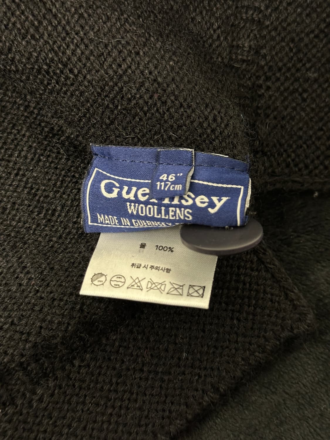 46)건지 울른스 피셔맨 울 가디건 블랙 상품이미지5