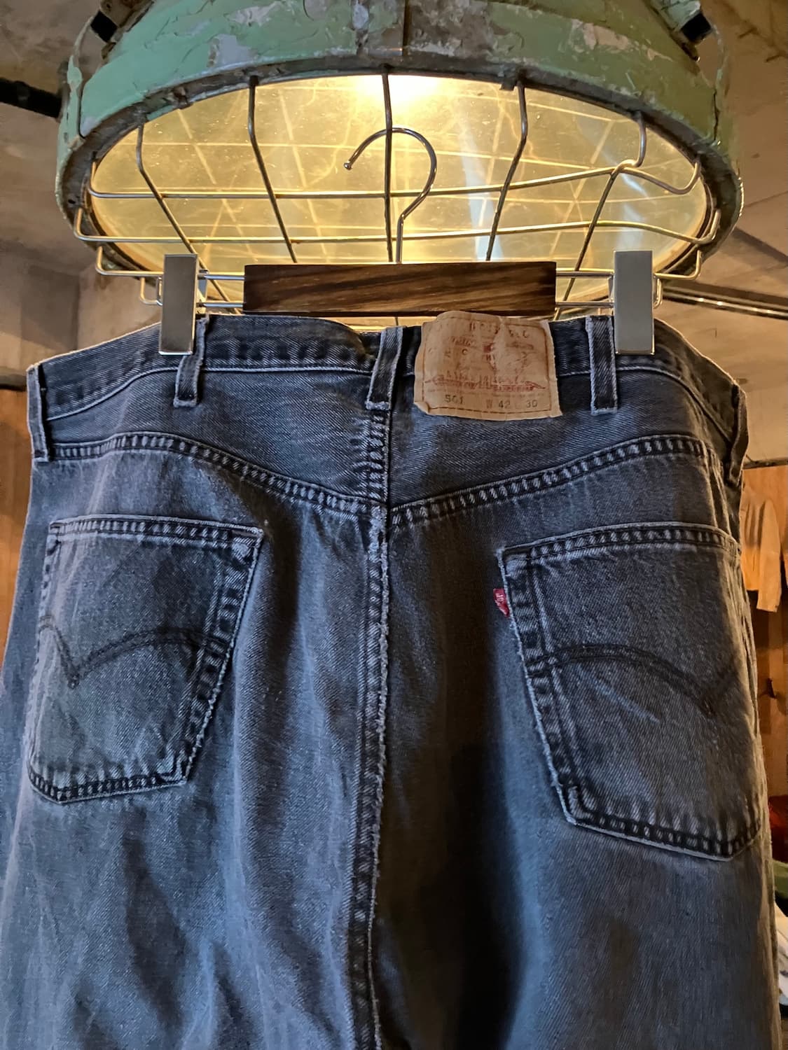 빅사이즈 90s USA 빈티지 리바이스 501 0660 블랙진 데님 팬츠 상품이미지6