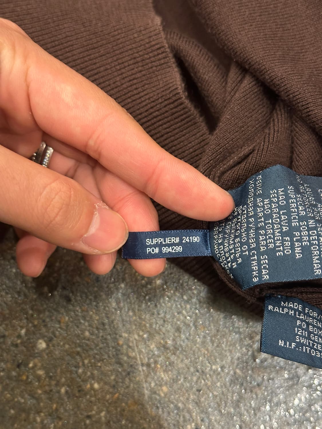 폴로 랄프로렌 초콜릿브라운 브이넥 니트 S 상품이미지7