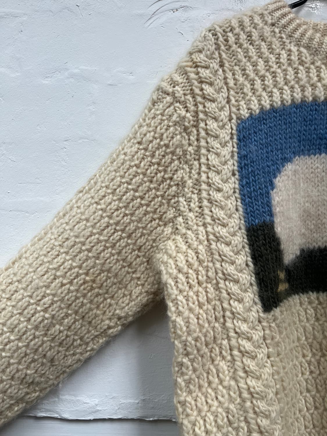 Vtg 양모 핸드메이드 니트 스웨터 F 상품이미지3