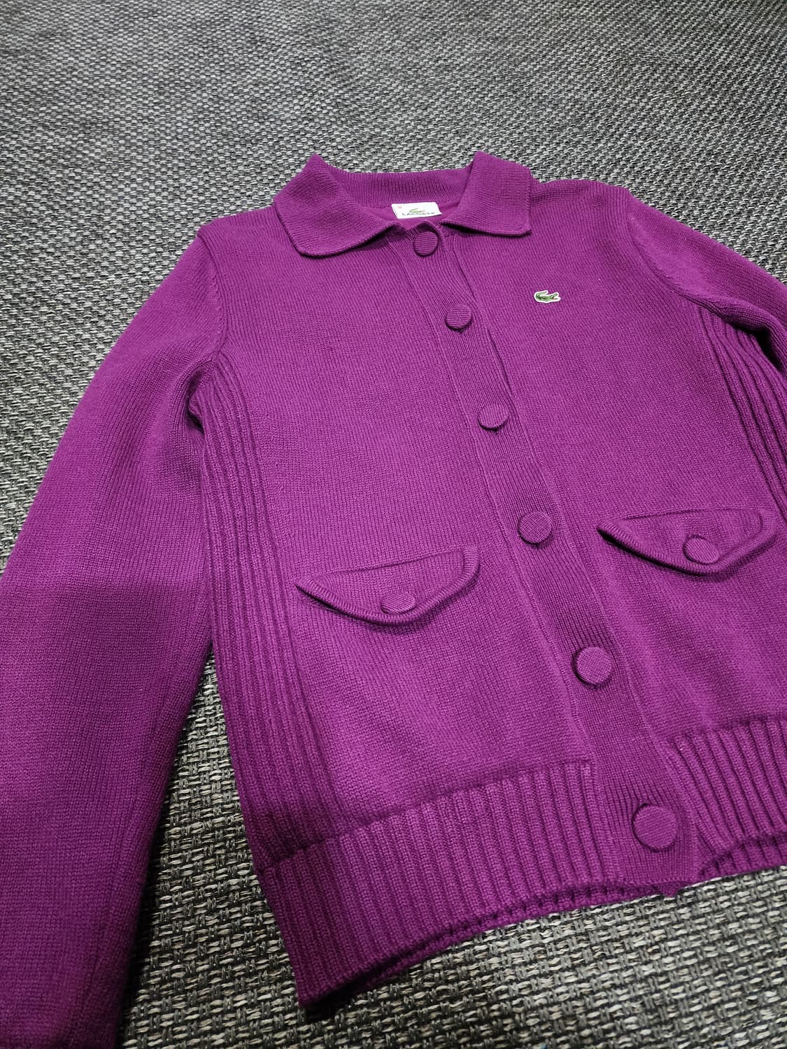 여성 라코스테 퍼플 포켓 가디건   38사이즈  상품이미지5