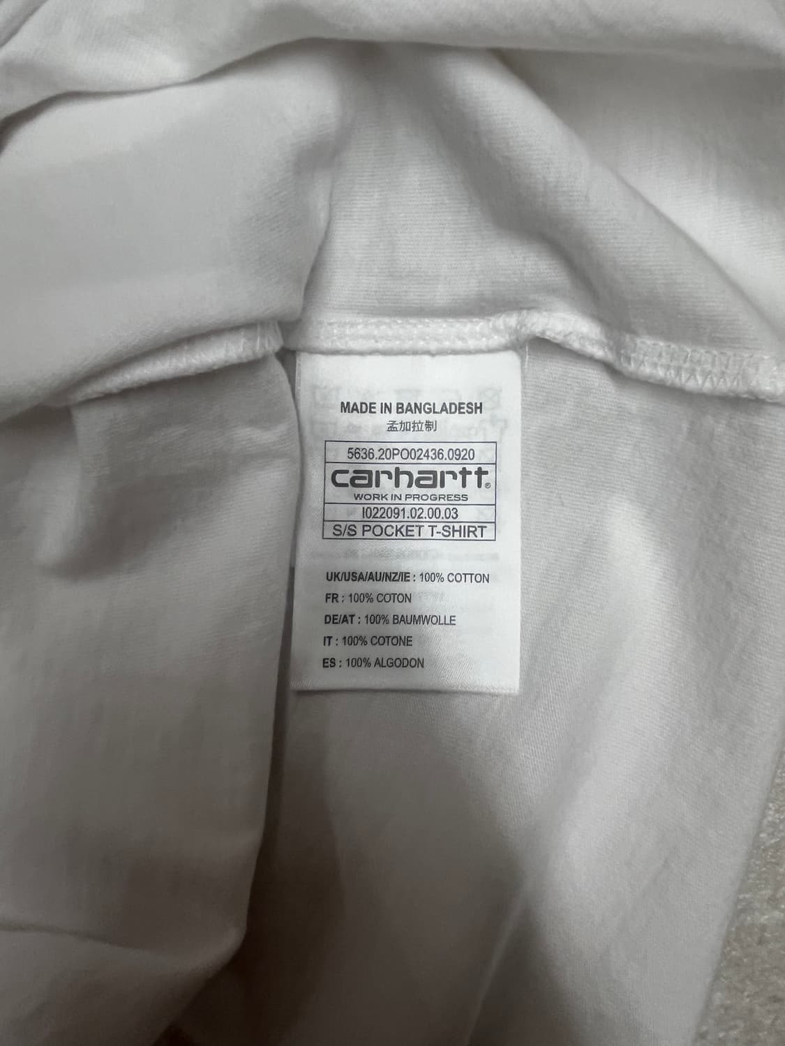 칼하트 wip 포켓 반팔티 상품이미지5