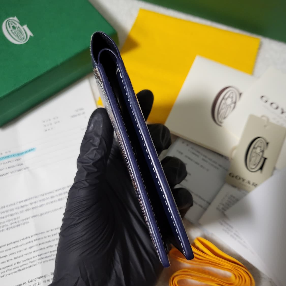 [새상품급/풀구성] 고야드 빅투아르 반지갑 네이비 상품이미지6