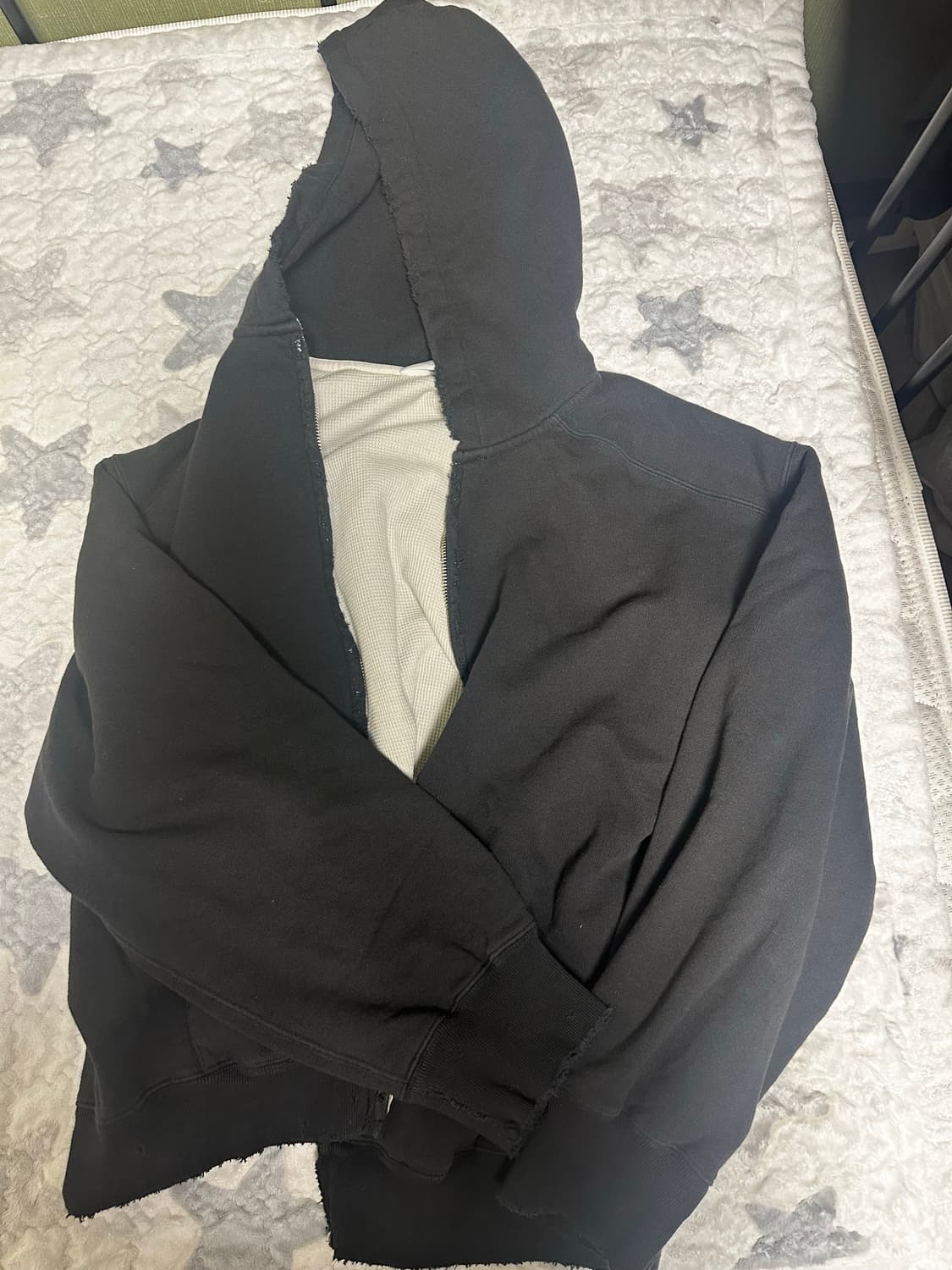 안셀름 / 26ss 빈티지 와플 집 후드 / 블랙 / 2 상품이미지1