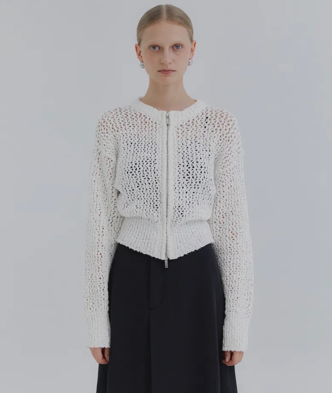 트리밍버드 Net Zip-up Knit [ Ivory ] 상품이미지1