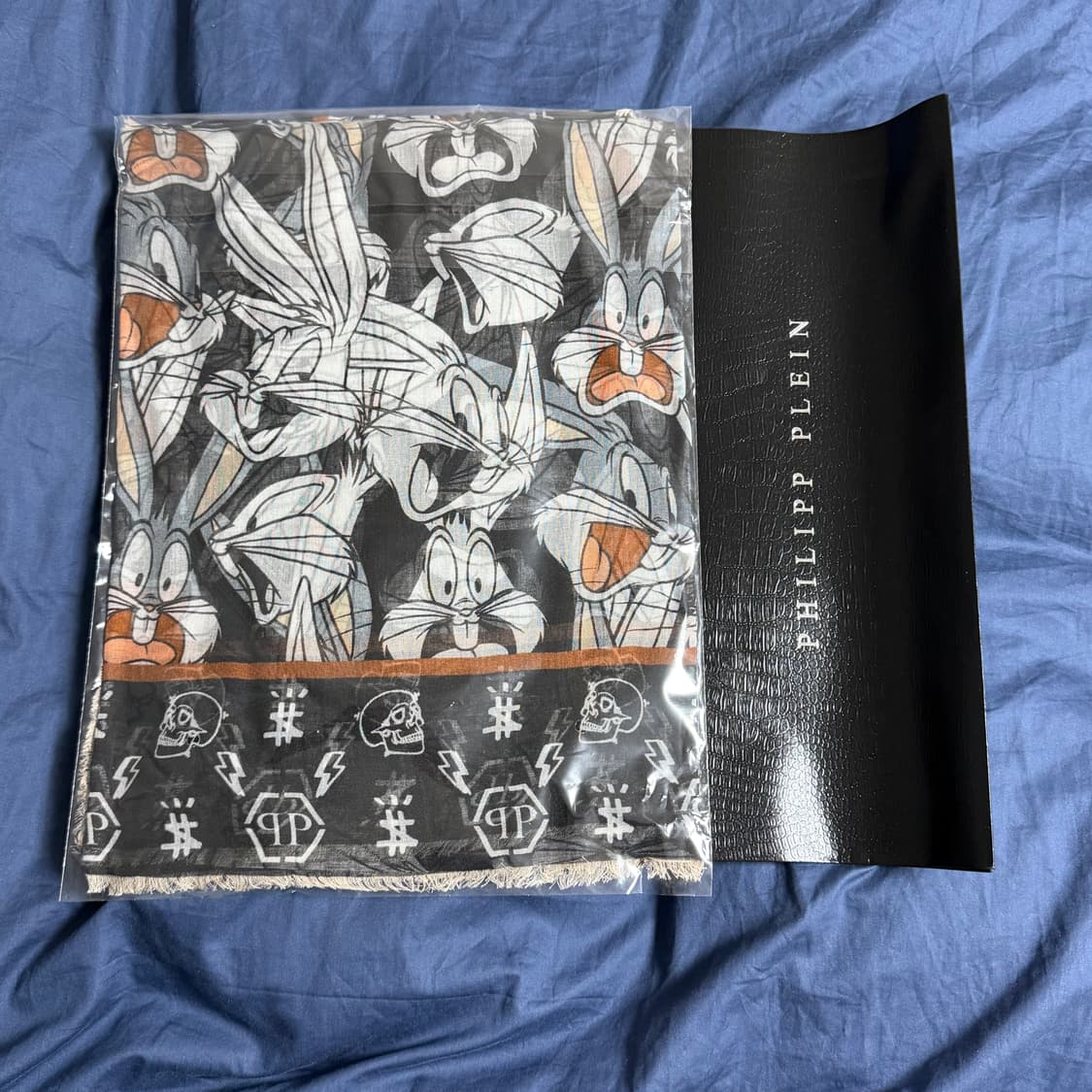 (OS) 필립플레인 모달 실크 버니 머플러 블랙  상품이미지1