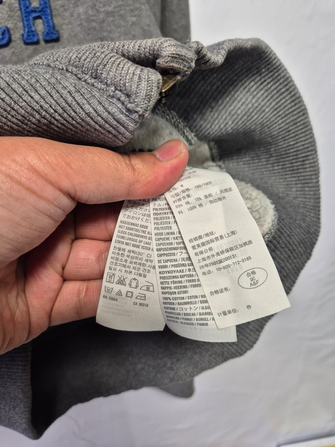 아베크롬비 Y2K 빈티지 후드집업 그레이 M사이즈(상태A급) 상품이미지5