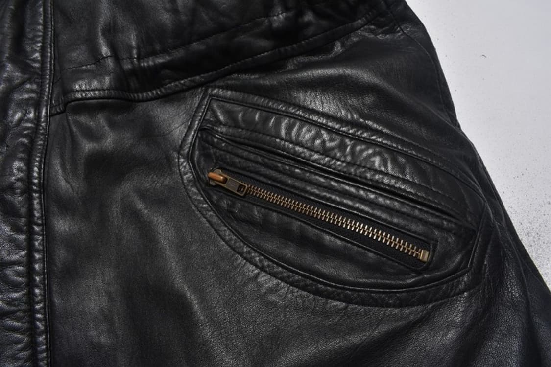90S 양가죽 후드 레더 자켓 L M0072 상품이미지5