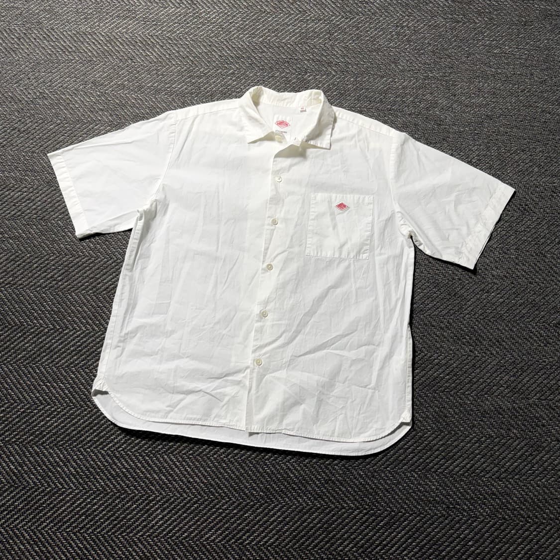 프랑스 DANTON 단톤 화이트 반팔 워크 셔츠 42 상품이미지1