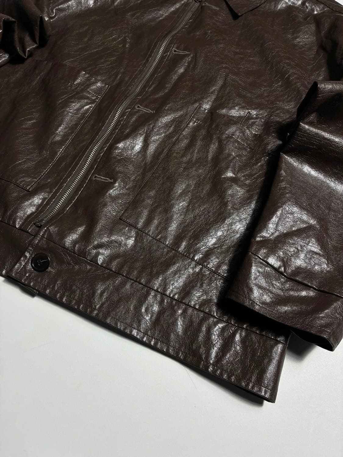 르반 LVAN 더블 클로저 링클 레더 자켓 R1994 상품이미지3