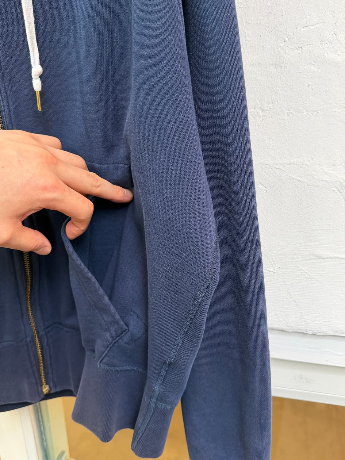 Acne 아크네 칼리지 후드 집업 네이비 S-M 상품이미지4