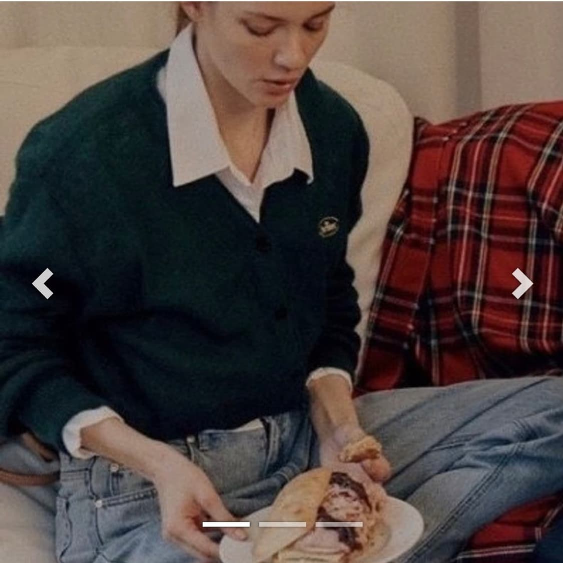 더바넷 그린 스탠다드 알파카 가디건 니트가디건 상품이미지2