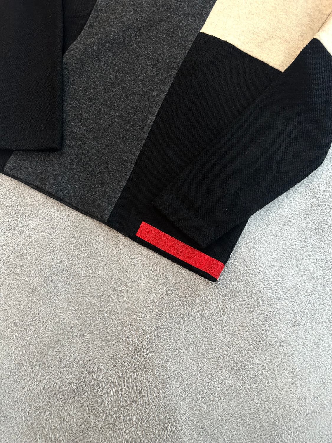 95~100/ 시스템옴므 배색 블럭 니트 오버핏 맨투맨 상품이미지4